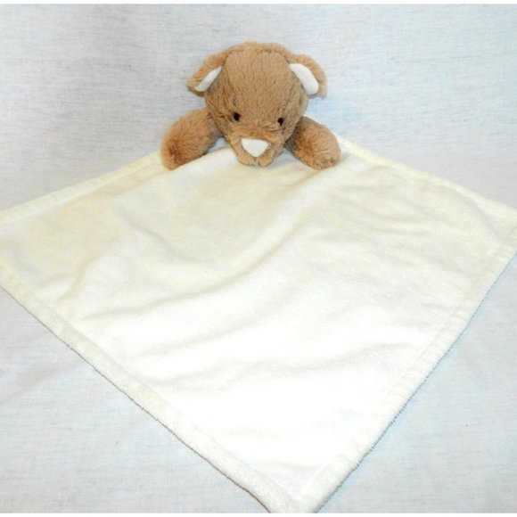 Blankets & Beyond Brown Bear Security Blanket cream Baby plush Nunu lovey - Picture 1 of 3